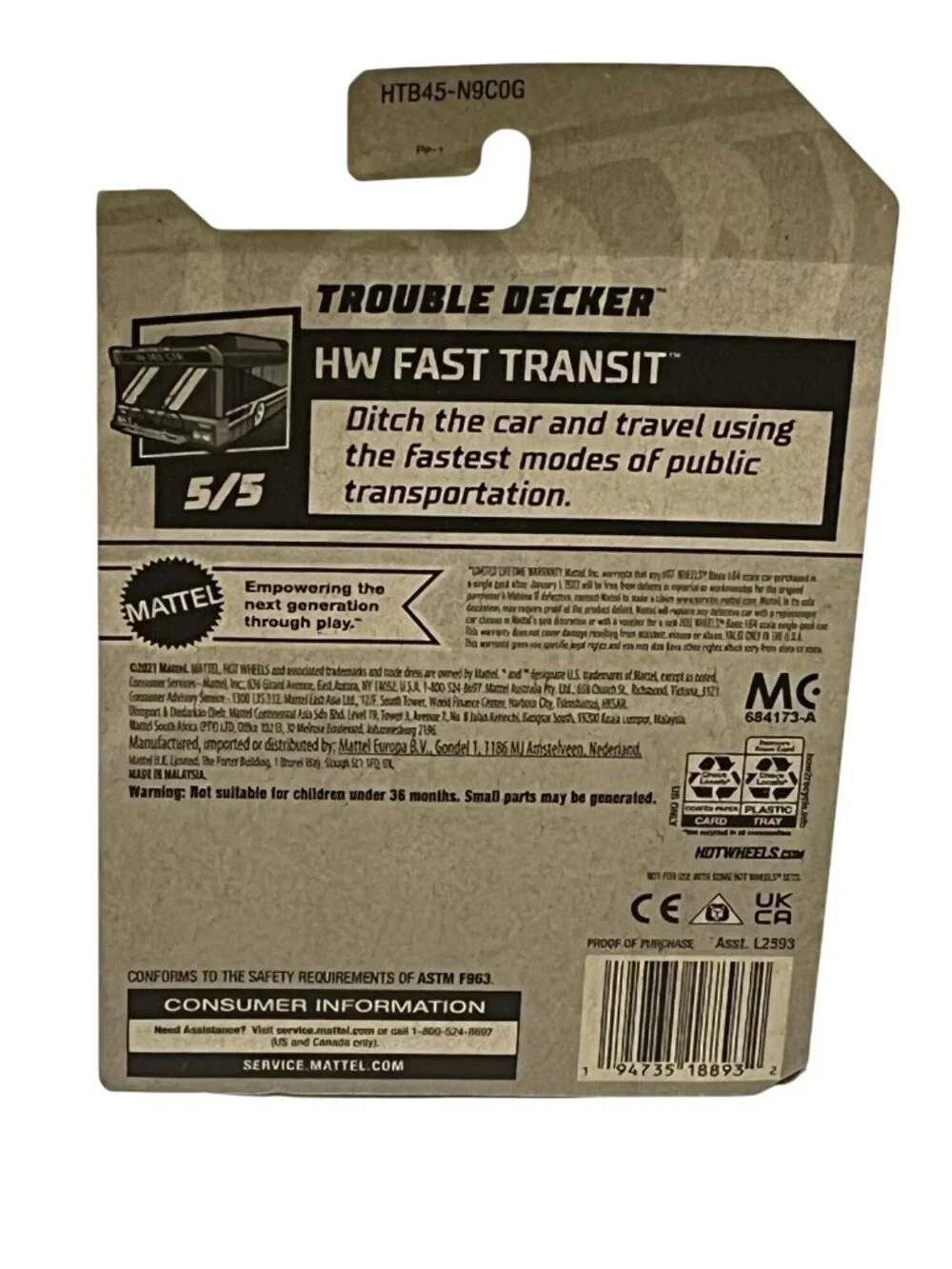 Hot Wheels 2024 Trouble Decker HW Fast Transit 5/5 125/250 NOC